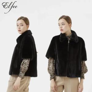 [최초가 1990000원]  Elfee 휘메일 반소매 밍크 자켓 (E7W3EJ06)