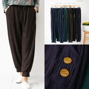 마미소 단추 몸빼 바지 편안한 밴딩 팬츠 주름 엄마 할머니 빅사이즈 40 60 마담 중년 여성 옷