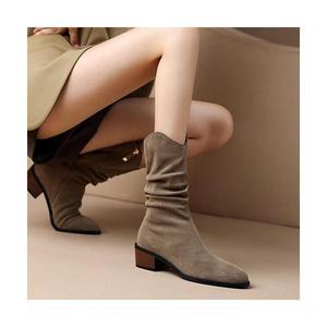 쏭스마켓 스웨이드 셔링 미들부츠 0110