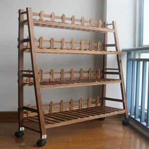 원목 화분선반 화분 받침대 식물 정리대 바퀴 진열대