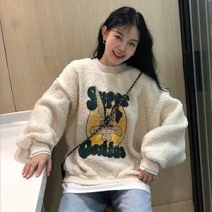 [하프클럽/]빅사이즈 401 기모양털캐릭터맨투맨티 DPBJ891