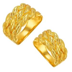 갤러리아 여자 남자 순금 반지 커팅지그재그 커플링 24K 18.75g