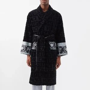 베르사체 아이 러브 바로크 로고 자카드 코튼 테리 배스로브 ZACJ00008