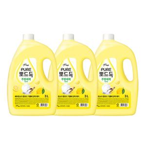 퓨어 뽀드득 주방세제 3L(레몬), 3개