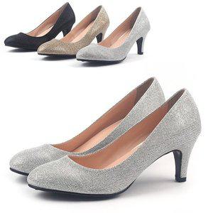 [광명슈즈]국내제작 빅사이즈 글리터 하이힐 펌프스 여성구두7cm