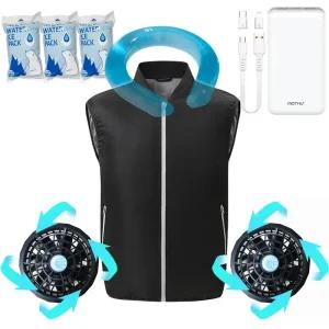 그린어스 선풍기조끼 쿨링 넥밴드 PCM 냉동팩 냉각팬 KC인증 아이스팩 3개 기본구성