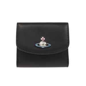 24FW 비비안웨스트우드 로고 나파 레더 스몰 반지갑 블랙 5115002BU L001L N403