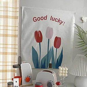 포스터 붉은꽃 튤립 레트로 인테리어 WF1CC96