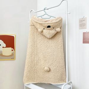 곰돌이 후드 담요 뽀글이 입는담요 망토 블랭킷