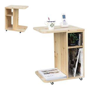 [제이큐]원목 소파 거실 사이드 테이블 침대 협탁 이동식 탁자