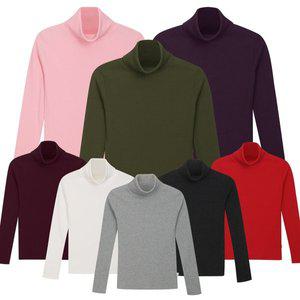 [파파브로][모로엠] 남성 가성비 슬림핏 베이직 골지 컬러 폴라티 5C-KN-Q040