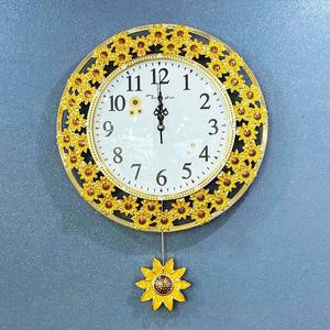 [RG517O9U]해바라기 벽시계 저소음 골드 PL29 1 거실시계