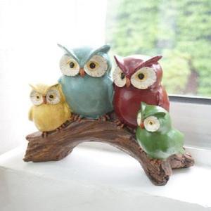 [RG5OO67S]나무위 컬러 부엉이 가족 인형 소품인형 엔틱