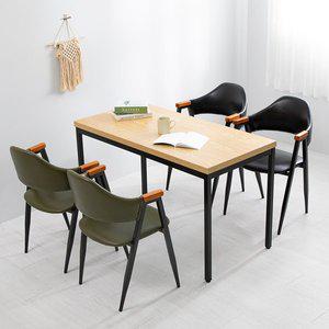 [공간미가구]네추럴S 1200x600 올리브 4인 식탁 테이블 세트
