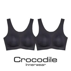 [크로커다일] 감탄브라 라이크라 인견쉘론 U넥 패드일체형 브라 2종 블랙 CD