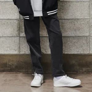 [에꼴리에] 남자 가을이월 테이퍼드 블랙진(24C0208)