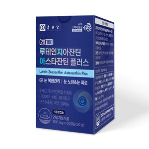 종근당 20100 루테인 지아잔틴 아스타잔틴 플러스 60캡슐 / 2개월분 헤마토코쿠스 눈피로 눈건강 식물성 캡슐