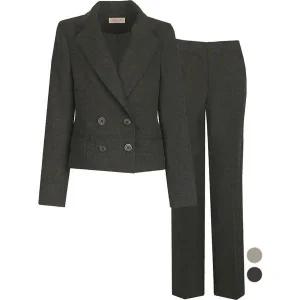 [하프클럽/비비드시크릿가너]SET 여성 모던시크 더블크롭 정장 자켓 팬츠 세