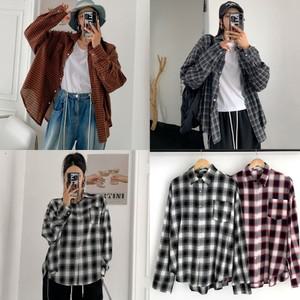 빅사이즈 가을개강룩 긴팔남방 오버핏 체크셔츠 3종 택1