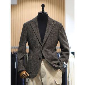 [갤러리아] BON 브라운 카미치아 숄더 헤링본 부클 슬림핏 캐주얼 재킷 BN3WEA273