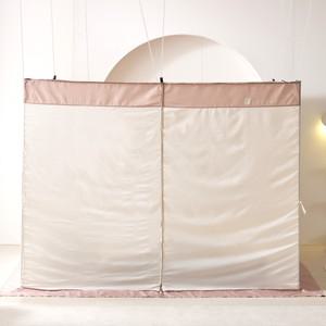 캐노피 실내텐트 인디핑크 단품 더블 바람막이 침대 방한 난방 텐트 보온