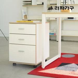 라자가구 플레인 트롤리 책상보조 이동식 3단 서랍