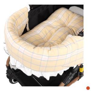 피카노리 강아지 유모차 쿠션 레몬체크 패턴 분리형L