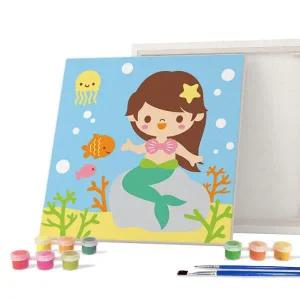 [아트박스]/아이러브페인팅 DIY캔버스형 그림그리기 20x20cm 바다_인어공주