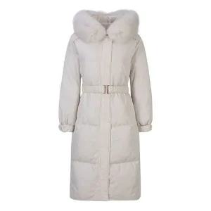 [NS홈쇼핑][특가]구스다운 사가폭스퍼 후드 벨티드 롱패딩 (BJHJY2630)BJH2630..