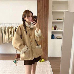 [기타]깜빠뉴 코트 양털 무스탕 숏코트 아우터