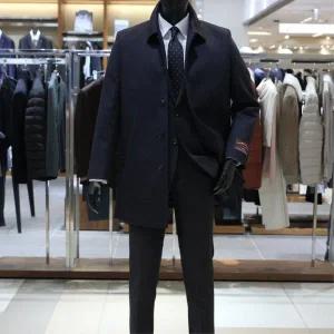 [바쏘](의정부점)24 FW 울 캐시미어 90/10 천여소재 순모100% 셋인카라 하프 숏코트 2종 [ 네이비,차콜...