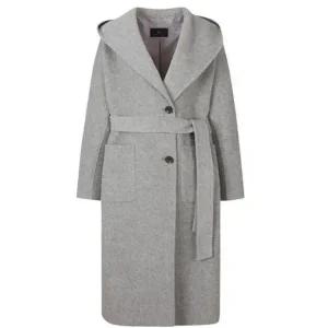 [롯데백화점]씨 울혼방 투버튼 후드 롱 코트 - SJHRY2611