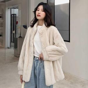 [HYIJY7ZJ_4B]여자 페이크퍼자켓 룩 주말 코디 밍크