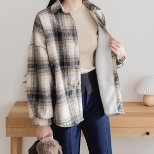 [VY] 여자 겨울 양털 배색 셔츠_WSH14809