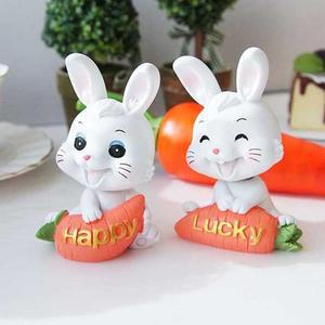 [BZJL8F16_4C]행복한 스타일 토끼 2종 세트 미니어처