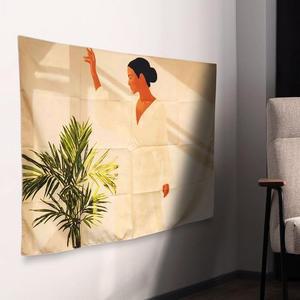 [BZJKU17C_4B]대형 식물과 S 여성 포스터 패브릭