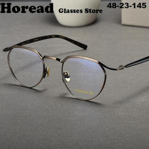 2025 일본 수제 순수 티타늄 타원형 안경 프레임 남성 여성 브랜드 디자이너 광학 안경 빈티지 처방 안경