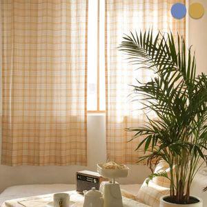 빈티지체크 린넨코튼 커튼 2color 아일렛형