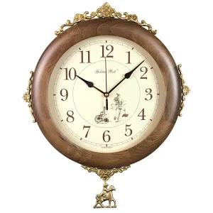 PM4433 주석 원목 무소음 추 벽시계 월넛 자전거 국산