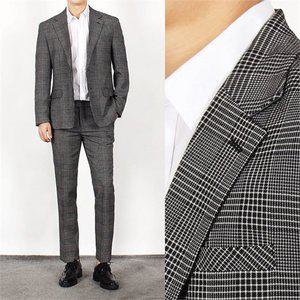 [세컨에디션]블랙 모던 체크 가을 남성 정장세트_P086529289