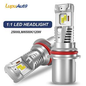 9007 LED 전구 HB5 자동차 헤드라이트 CSP 팬리스 캔버스 하이 및 로우 빔 포함, 25000LM 120W 안개등, 2