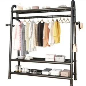 알티피아 이동식행거 옷걸이 드레스룸 원룸 선반 블랙3단120cm 이동식행거 수납행거 옷걸이행거