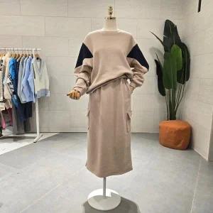 C25B7FTP037_오르맨투맨  면카고 스커트세트