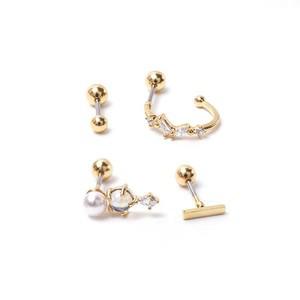 eps6716-G 골드 0.8mm바 피어싱 귀걸이 (4종set)