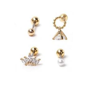 eps6705-G 골드 0.8mm바 피어싱 귀걸이 (4종set)