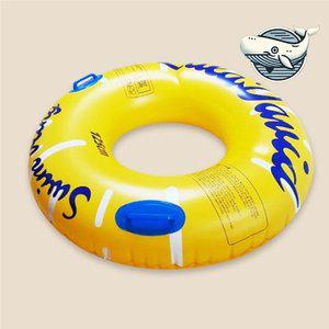 여름 물놀이 대형 원형 튜브 멋진 노란 튜브 (WFH1U3X)