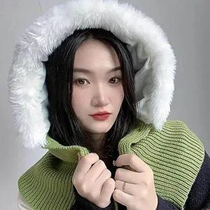 [셀러허브 패션][JHQS89HE_4B]니트 부클 여성 후드 그린 골프 기모 겨울