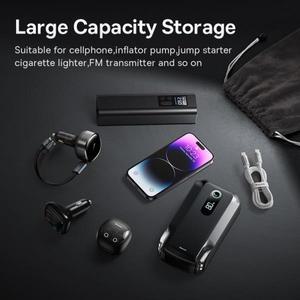 Baseus 차량용 휴대 수납 가방 파우치 보조 배터리 폰 케이블 인플레이터 펌프 자동차 인테리어 액세서리