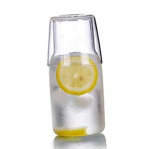 [JHQS7N25_4B]유리 자리끼물병 컵뚜껑 투명물통