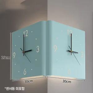 [월데코] 인테리어 양면 코너 무소음 벽시계02